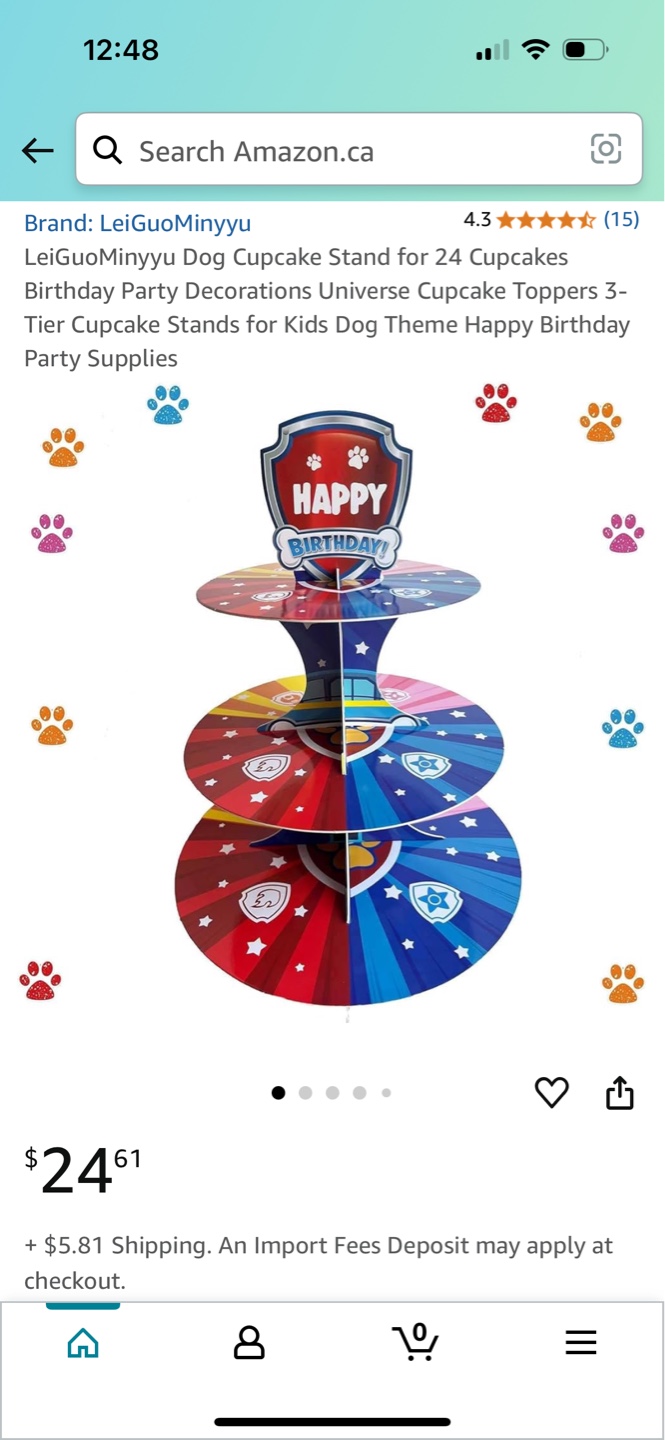 Paw Patrol Cupcake Stand - 3 Tier Party Decorations