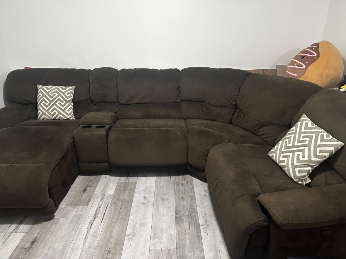 Brown Sectional Recliner Sofa
