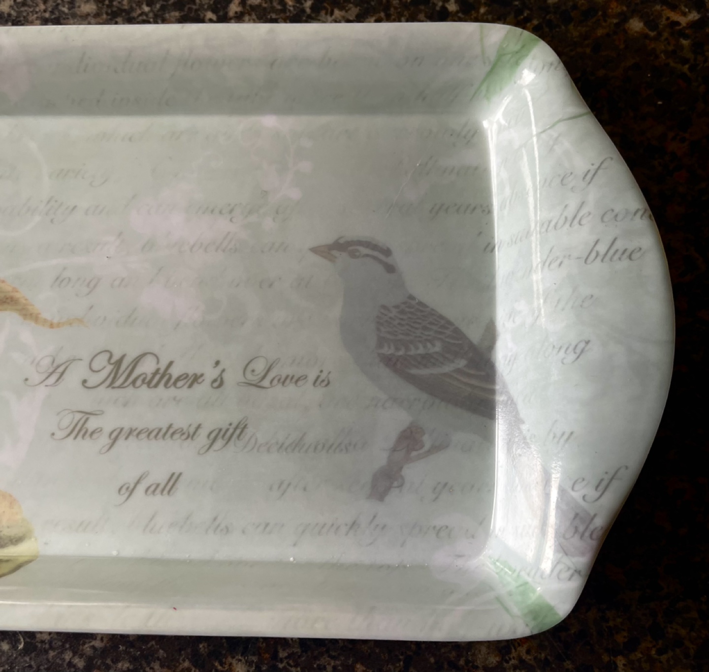 Decorative Serving Tray - Pink Rose and Bird Design - photo 3