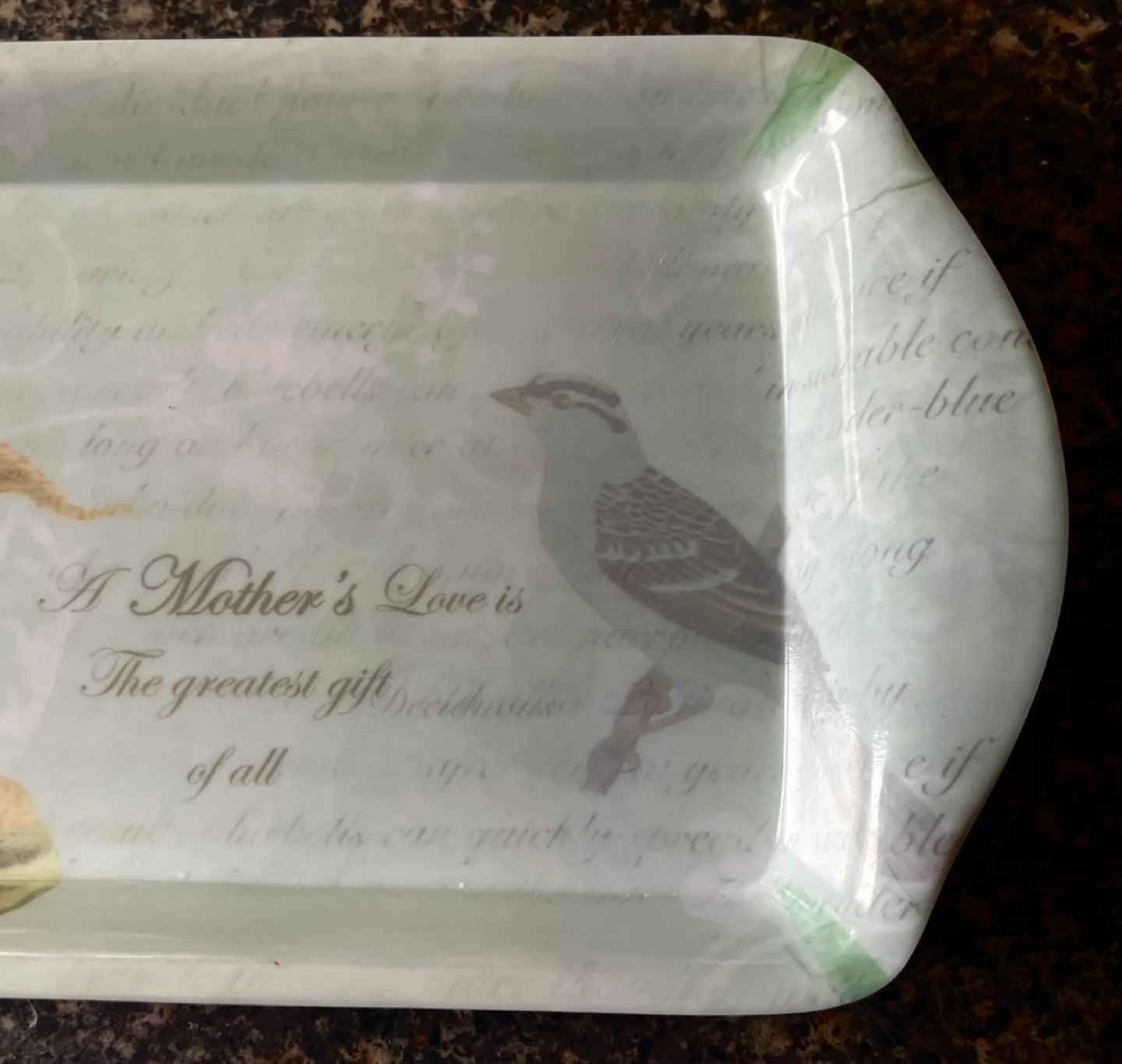Decorative Serving Tray - Pink Rose and Bird Design image indicator(6)