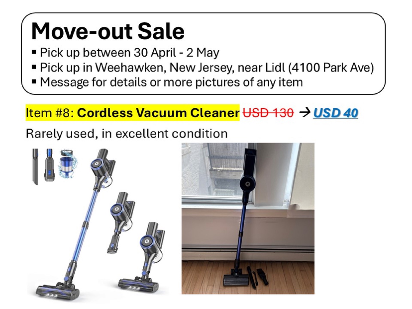 Cordless Vacuum Cleaner - Like New!