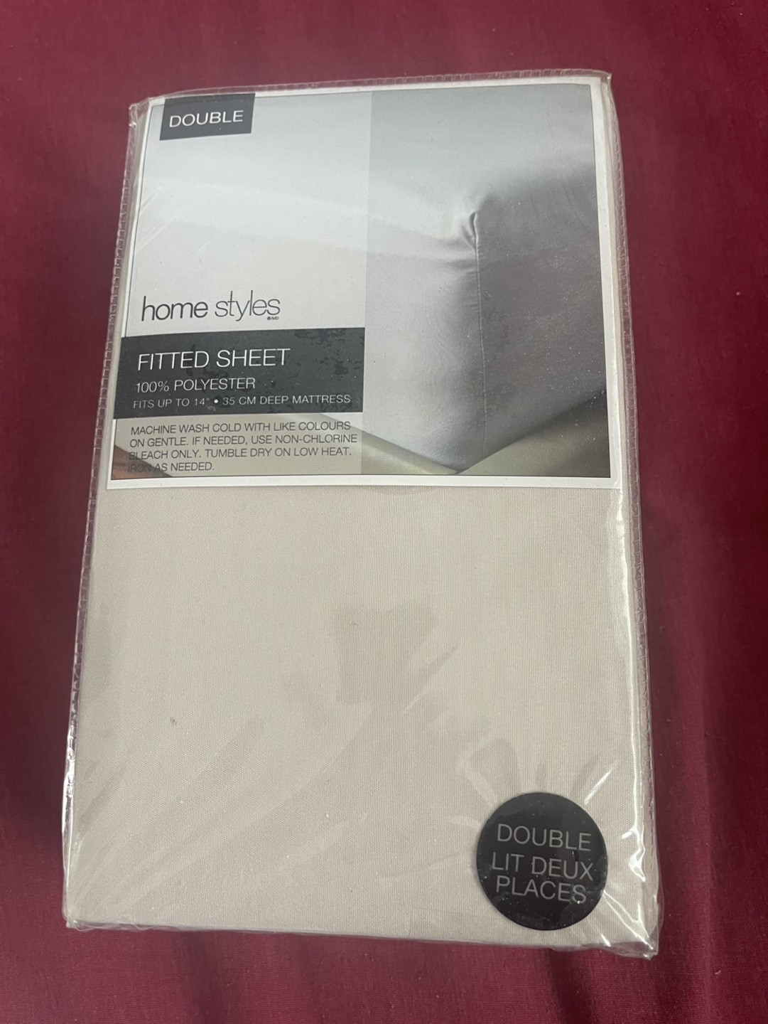 Home Styles Double Fitted Sheet - Light Grey