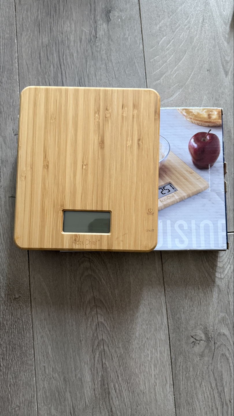 AccuChef Bamboo Kitchen Scale - 11lb/5kg Capacity