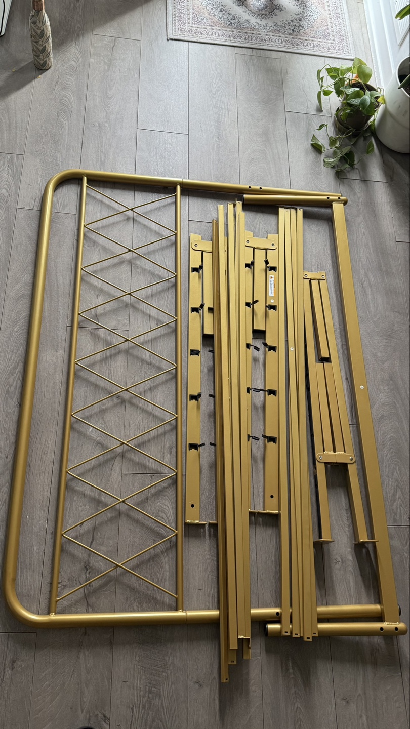Mercer41 Kenzy 41.5" Gold Full Metal Bed Frame