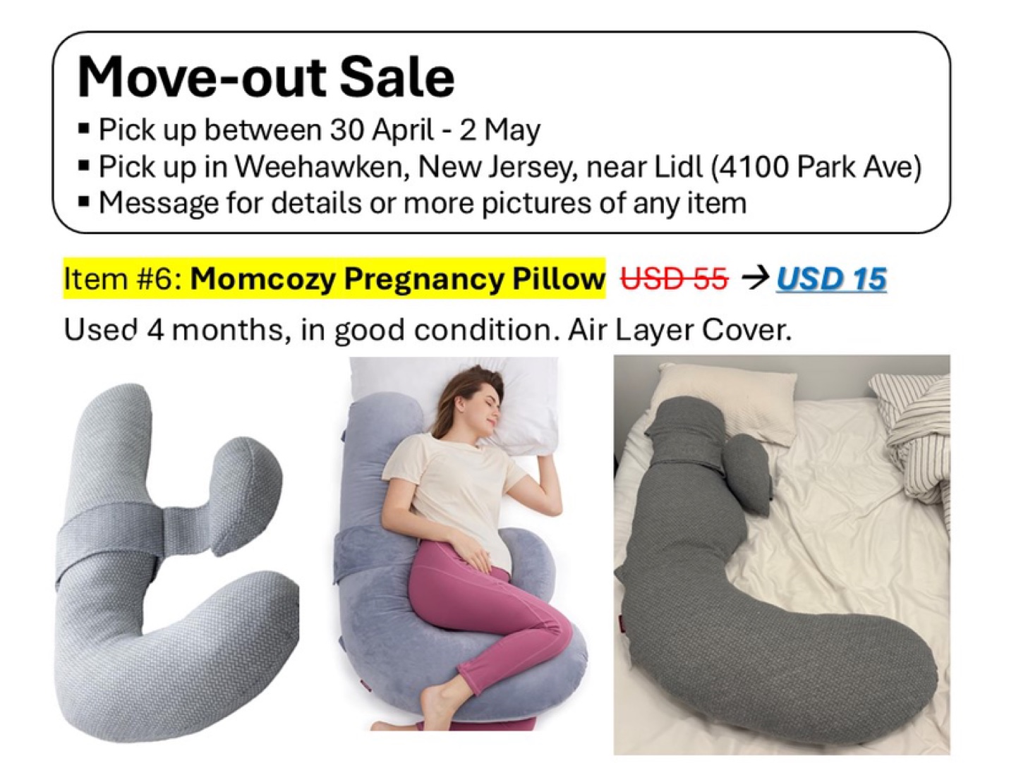 Momcozy Pregnancy Pillow - Gently Used