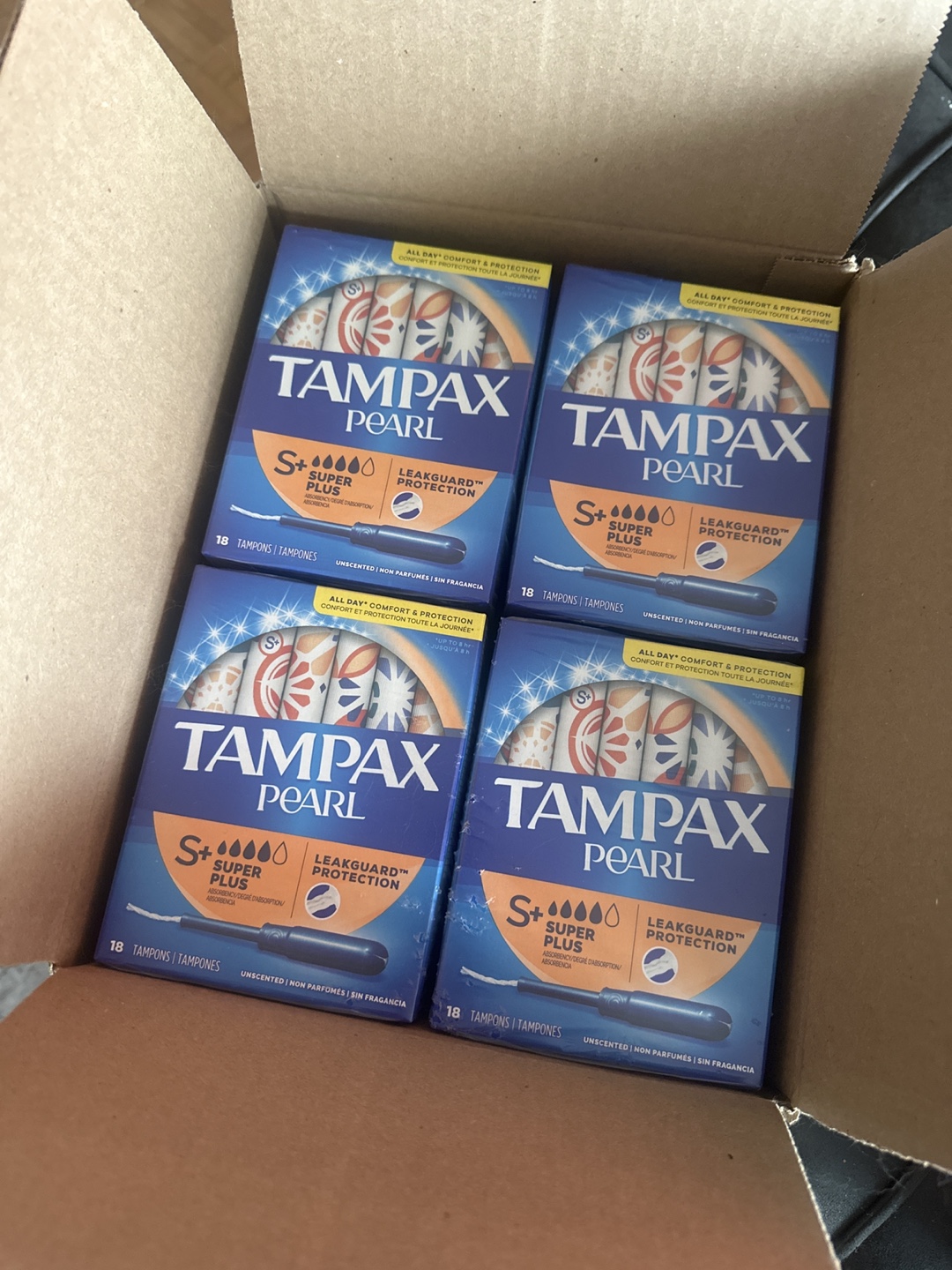 12 Packs of Tampax Pearl Tampons (18’s) Super Plus Unscented