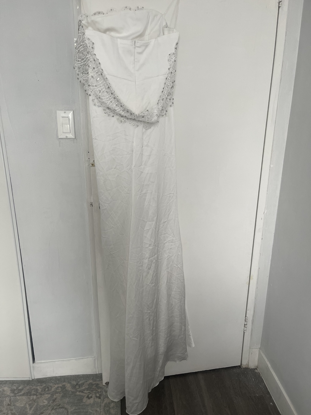 White Beaded Strapless Maxi Dress - photo 3