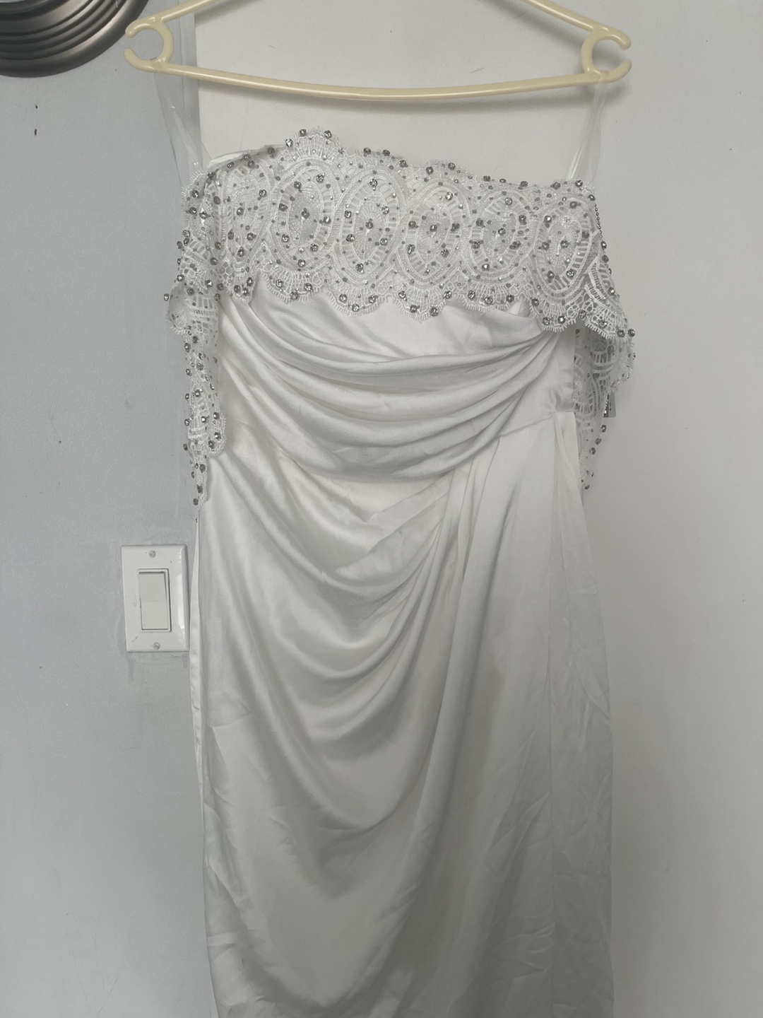 White Beaded Strapless Maxi Dress - photo 2