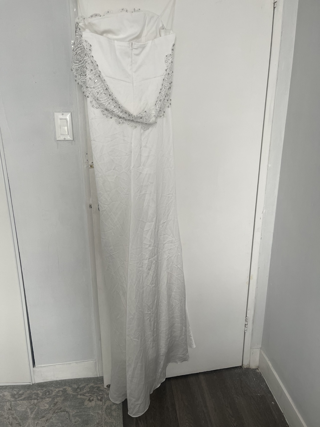 White Beaded Strapless Maxi Dress - photo 5