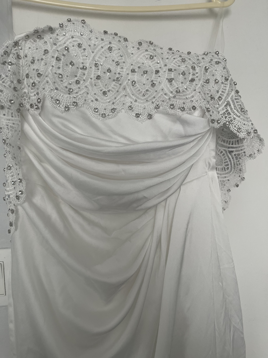 White Beaded Strapless Maxi Dress - photo 4