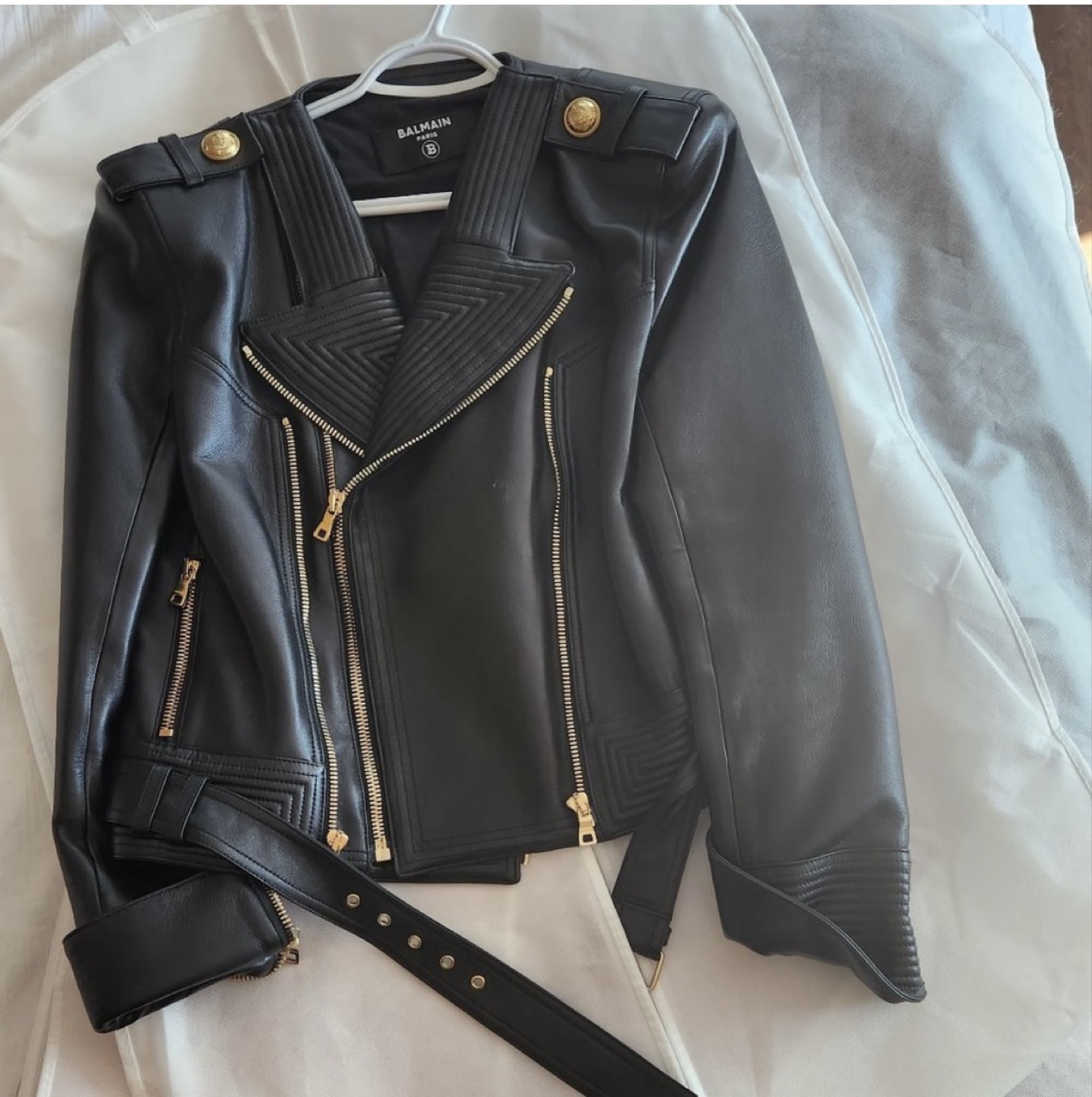BALMAIN LAMB SKIN LEATHER JACKET - photo 4