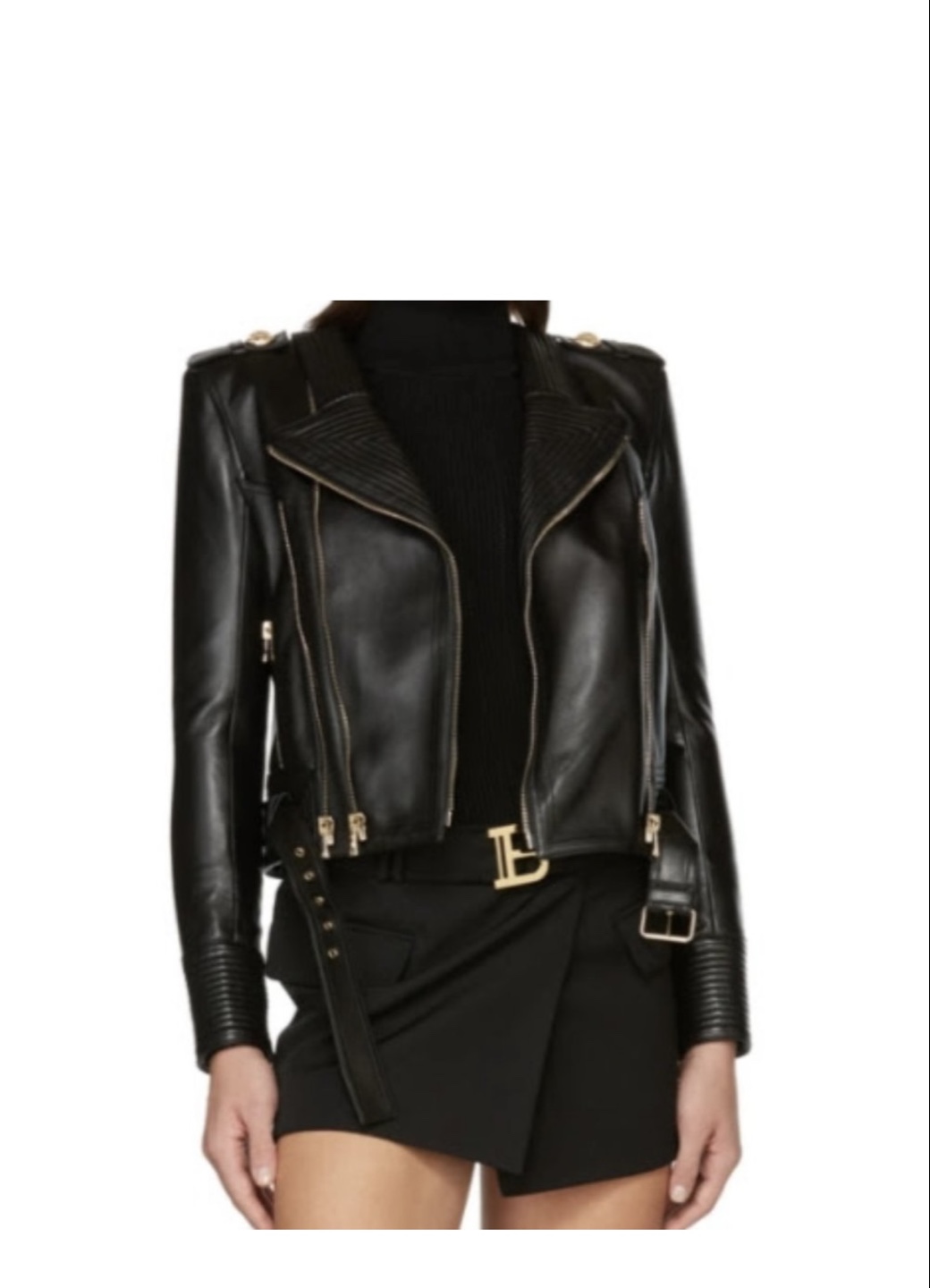 BALMAIN LAMB SKIN LEATHER JACKET