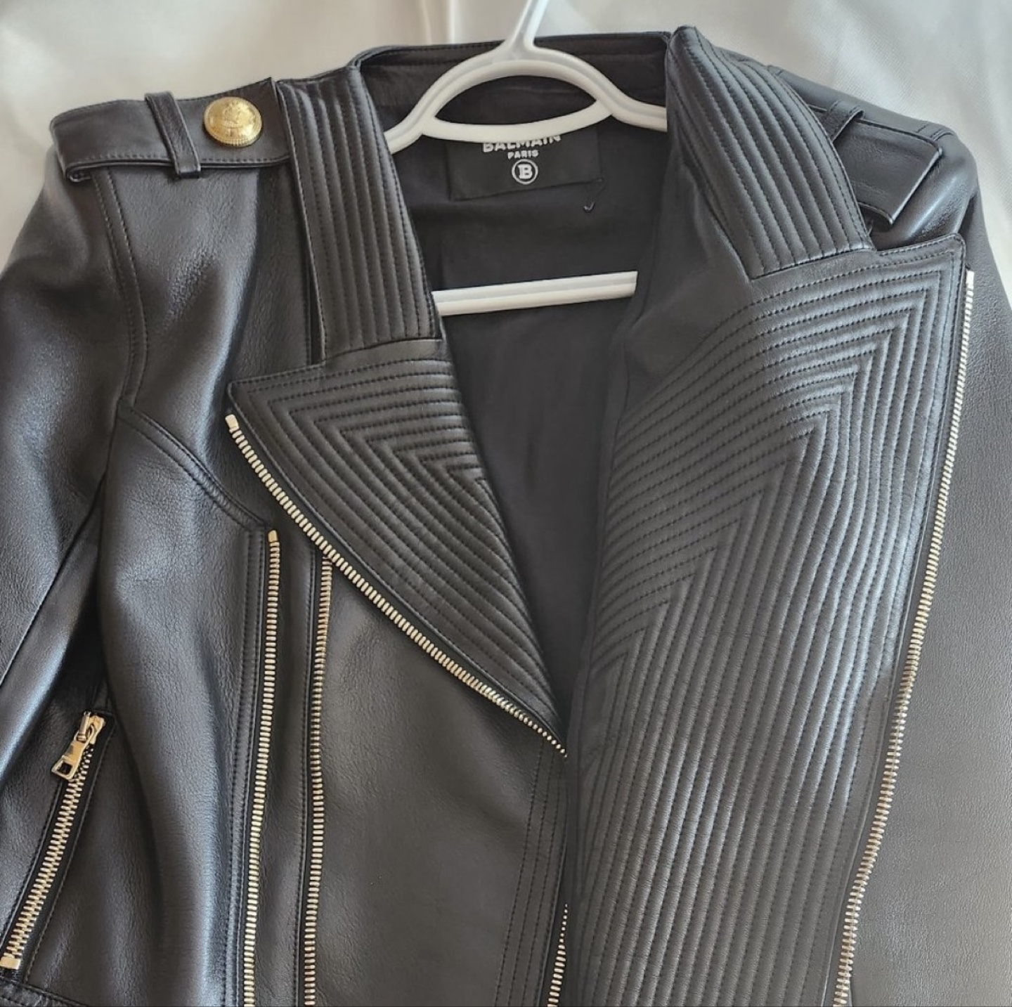 BALMAIN LAMB SKIN LEATHER JACKET - photo 5