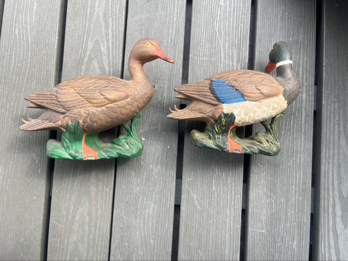 Pair of Vintage Ceramic Duck Figurines