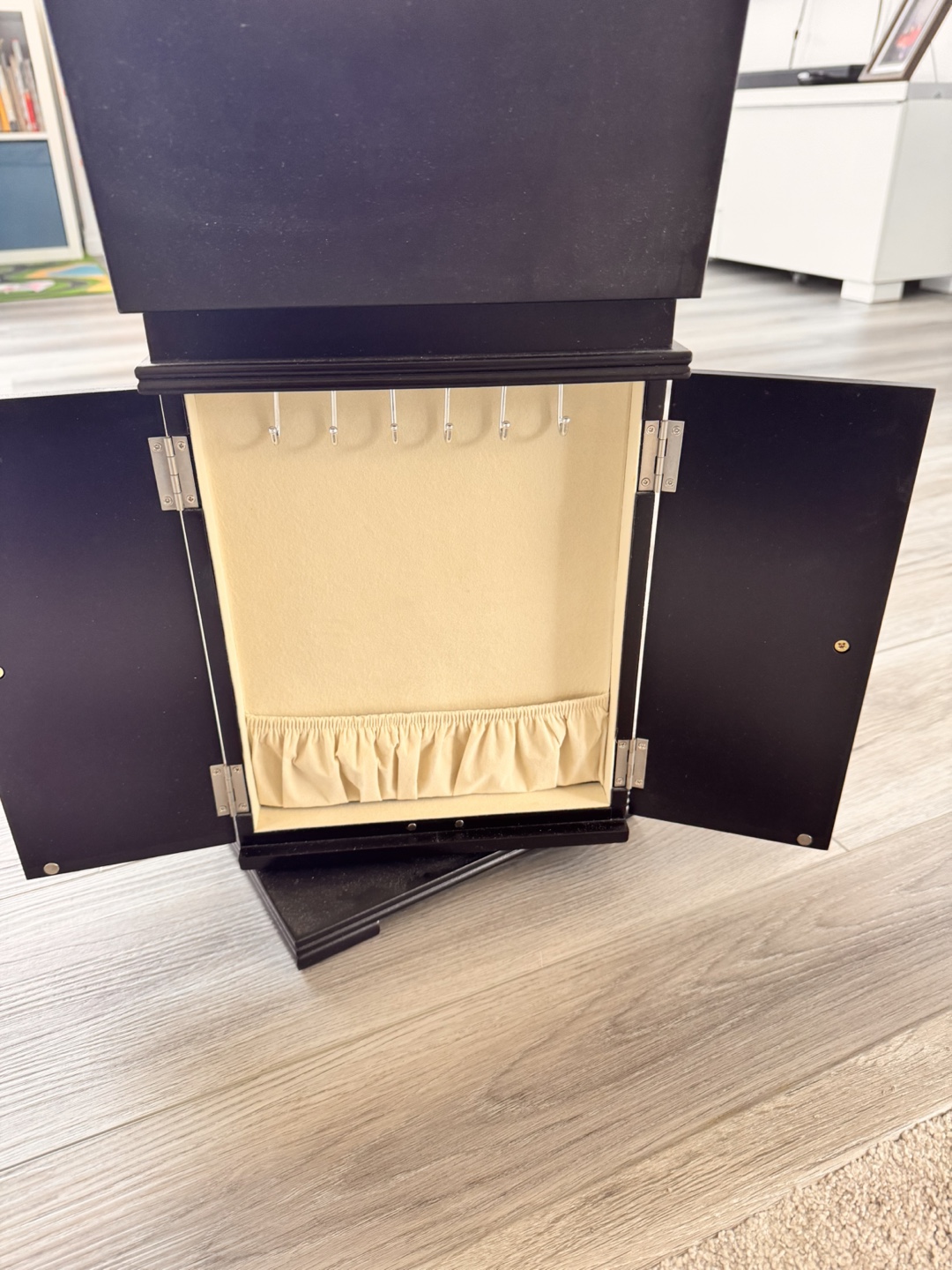 Black Wooden Jewellery Armoire with Drawer - photo 4