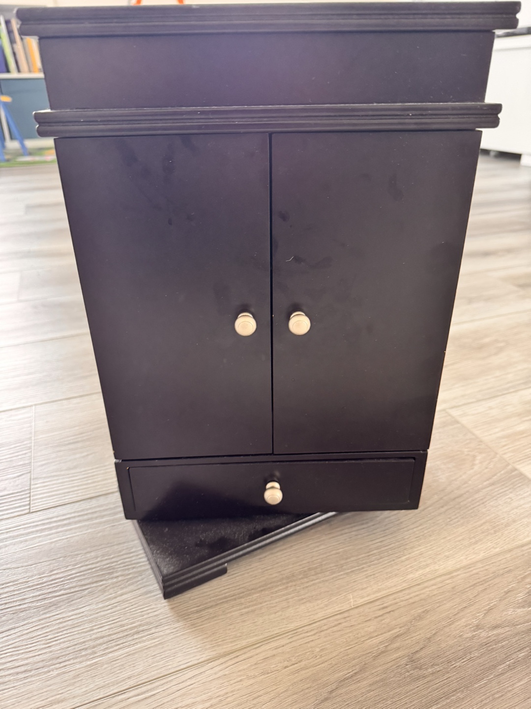 Black Wooden Jewellery Armoire with Drawer