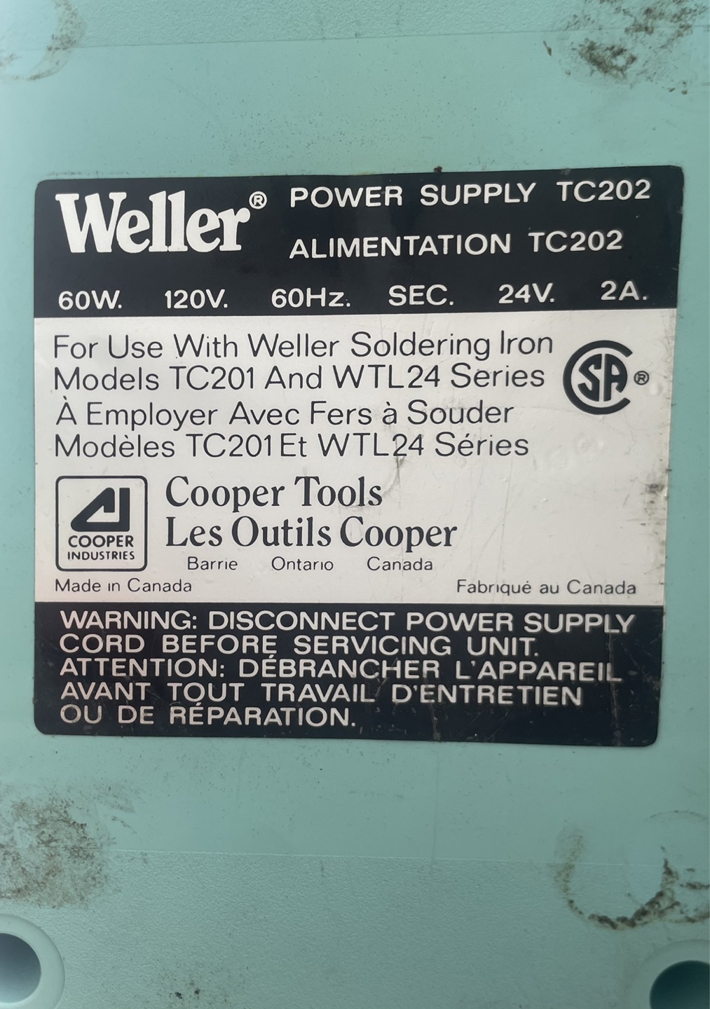 Vintage Weller TC202 Soldering Station - photo 2