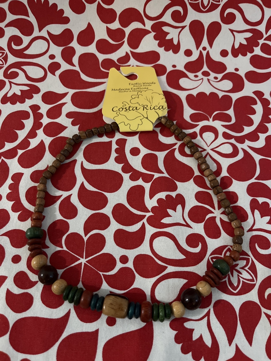 Handcrafted Wooden Beaded Necklace from Costa Rica