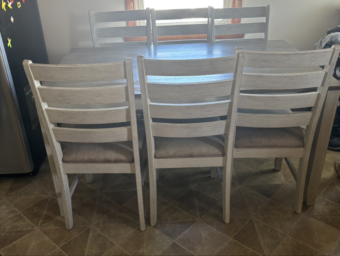 6-Piece  ashley Dining Set Farmhouse Style Table and Chairs - photo 4