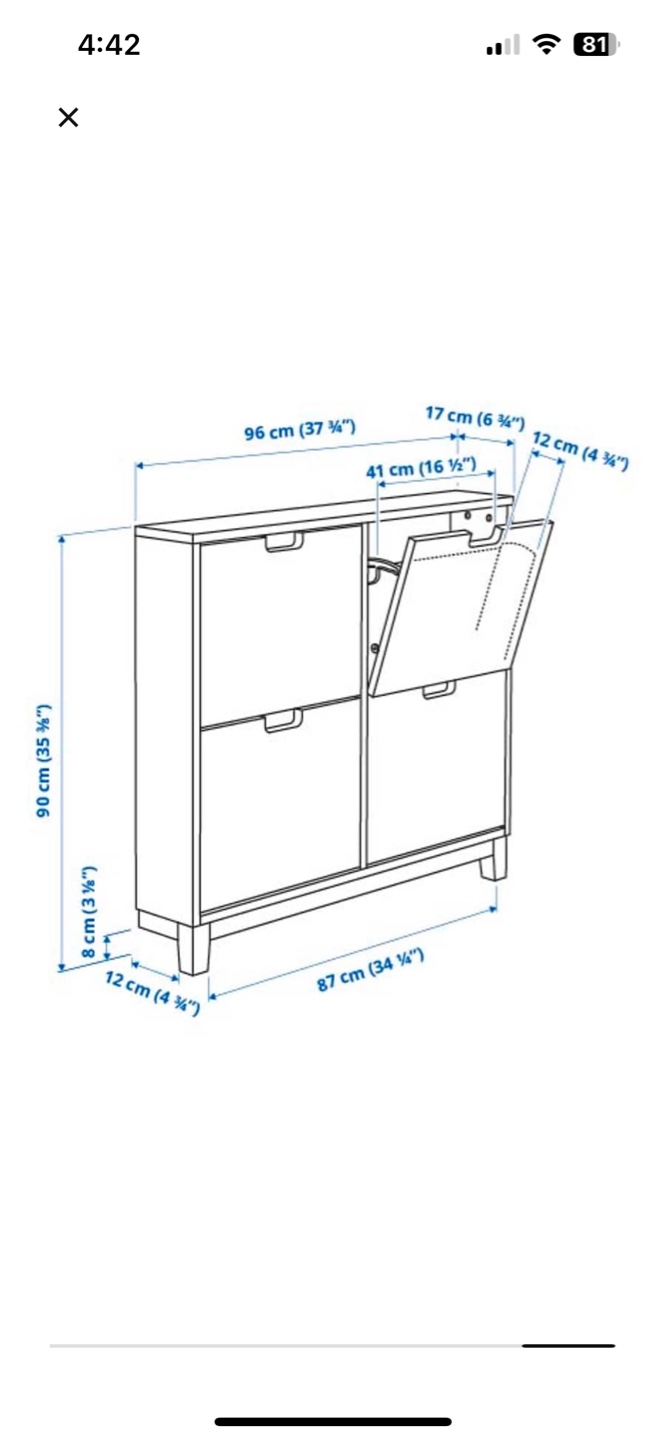 White Shoe Cabinet with Four Compartments - photo 5