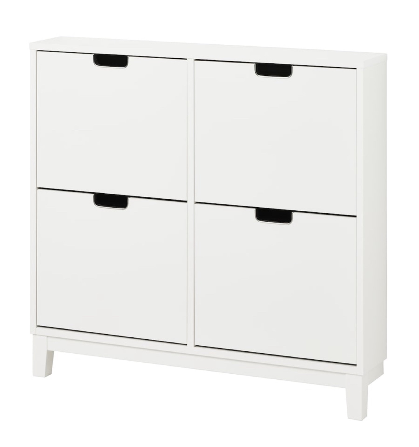 White Shoe Cabinet with Four Compartments