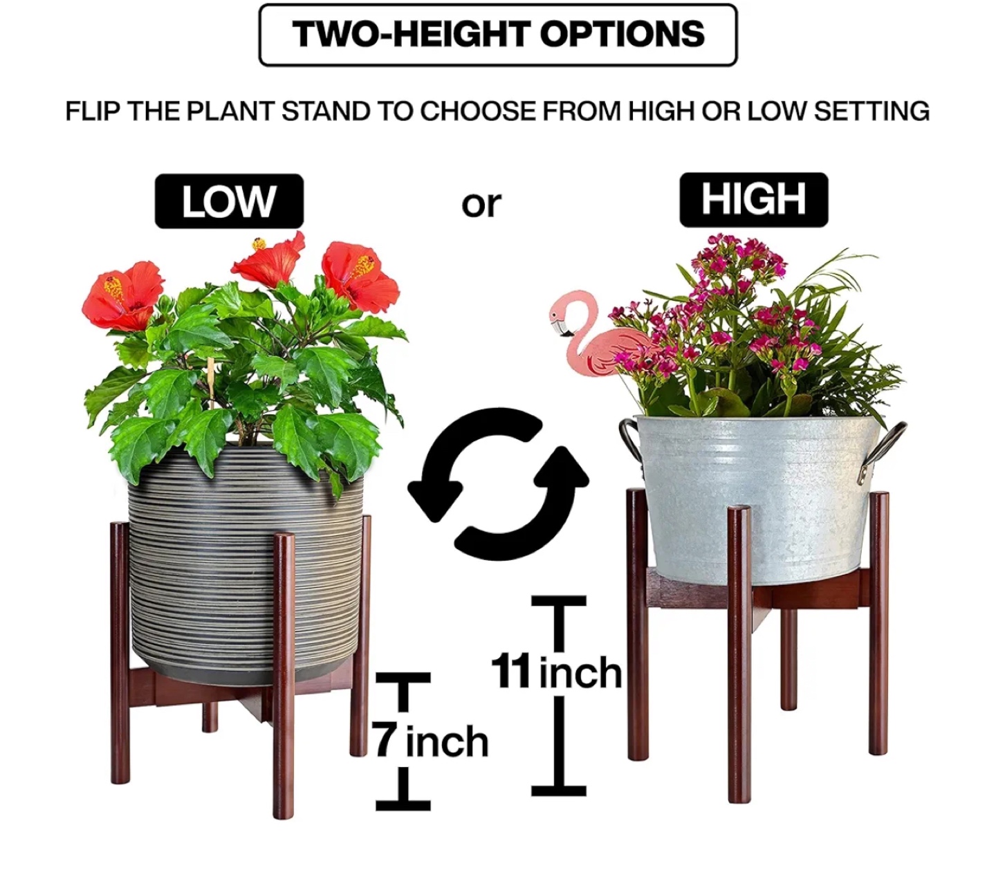 Mid-Century Modern Plant Stand - Two Heights - photo 2