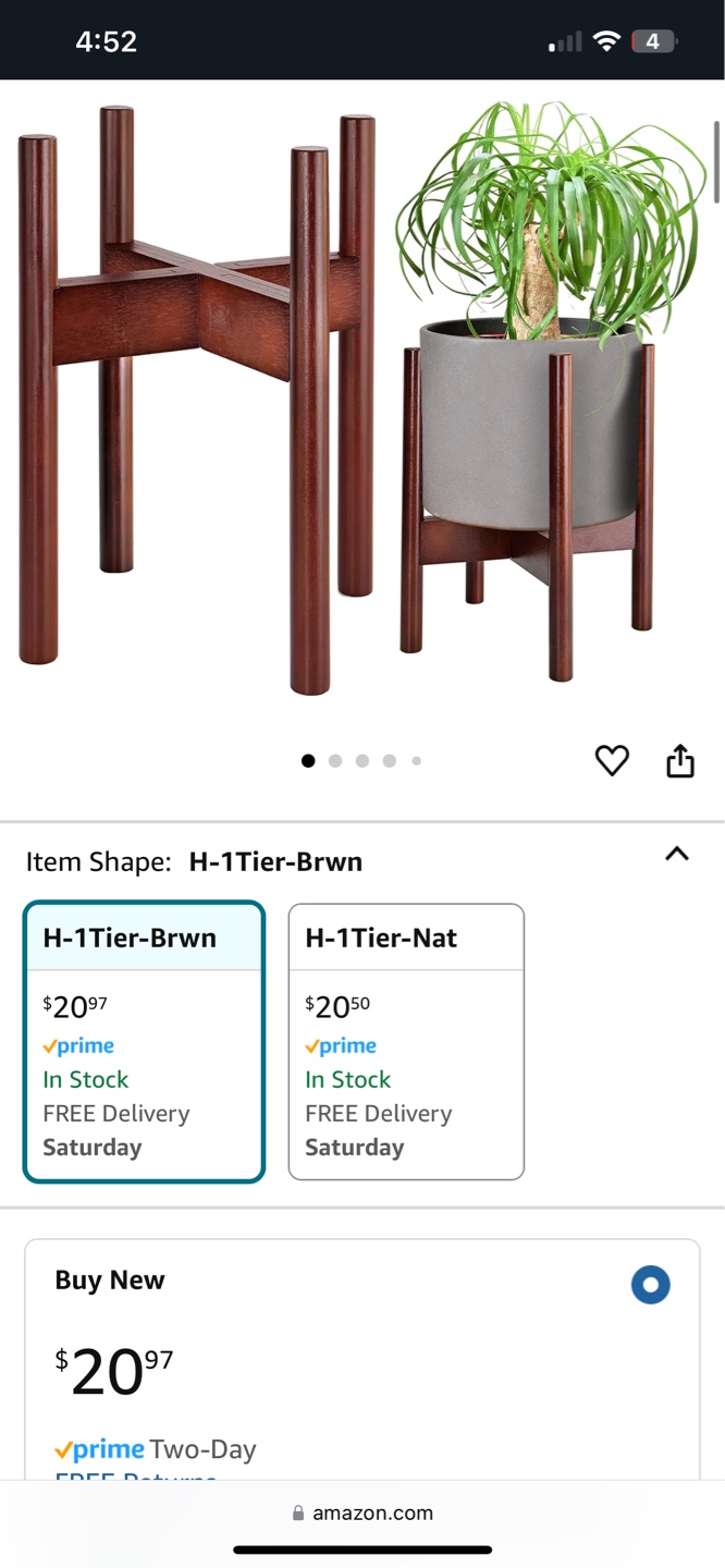 Mid-Century Modern Plant Stand - Two Heights - photo 3