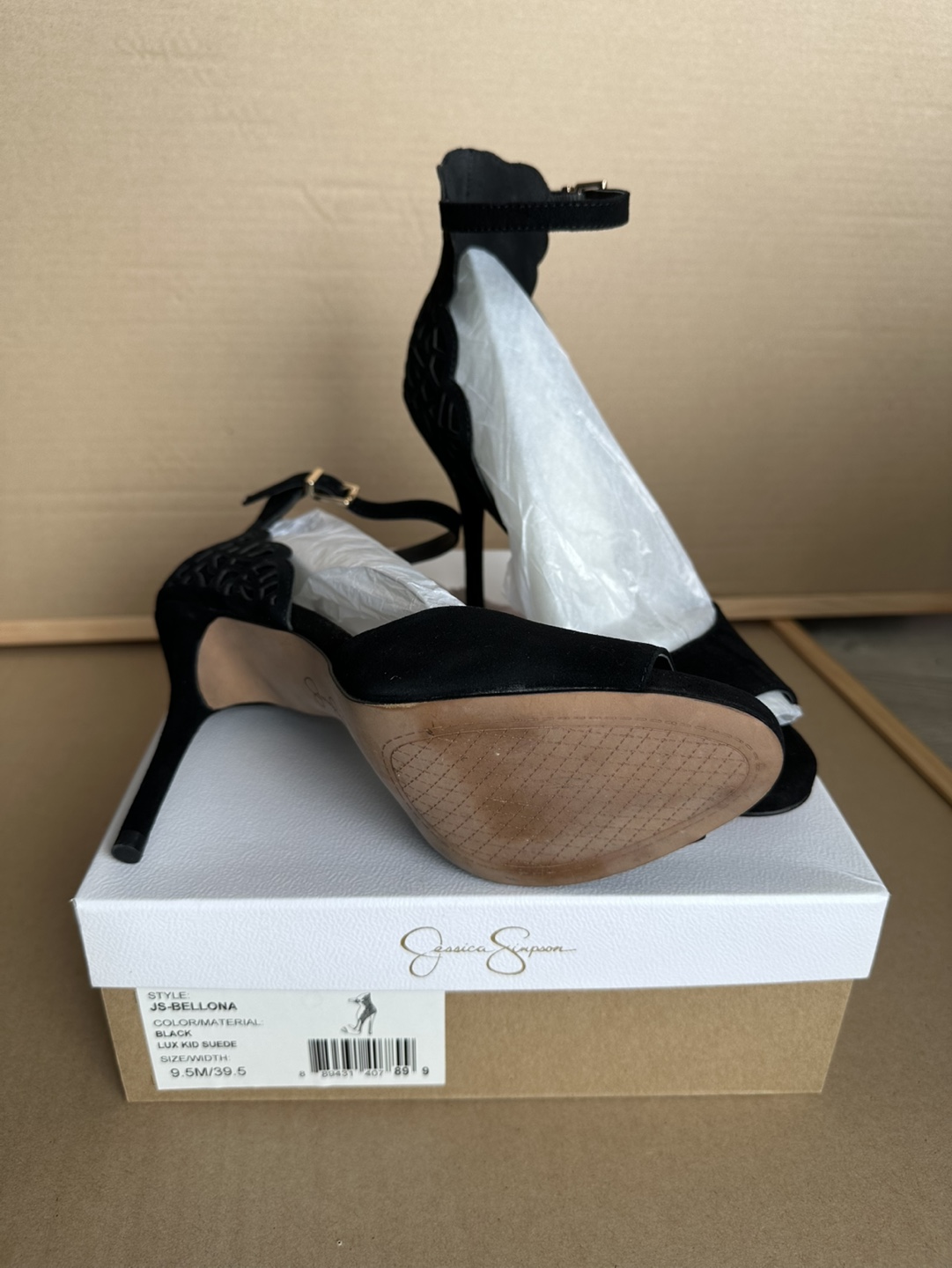 Jessica Simpson JS-Bellona Black Suede Heels, Size 9.5M - photo 3