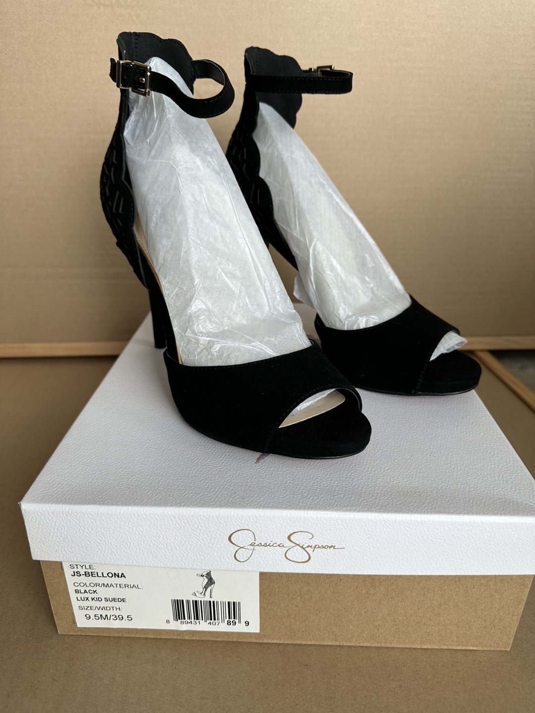 Jessica Simpson JS-Bellona Black Suede Heels, Size 9.5M