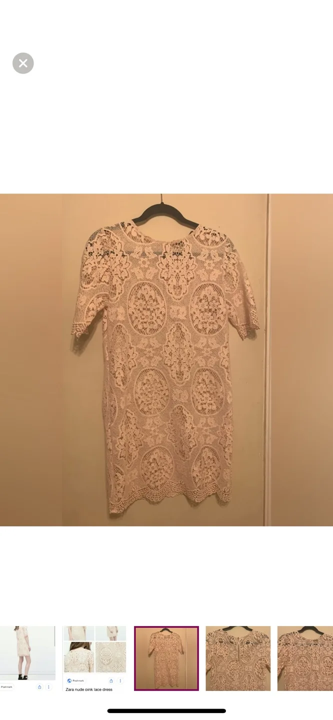 Zara blush pink lace dress image indicator(3)