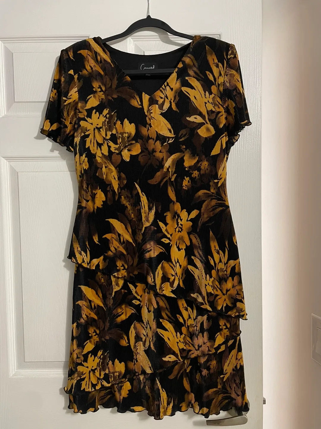 Black and Gold Floral Dress thumbnail