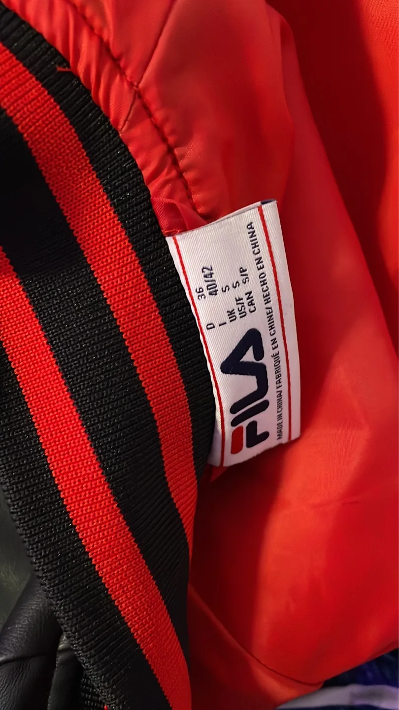 Fila cropped red and black varsity jacket image indicator(6)