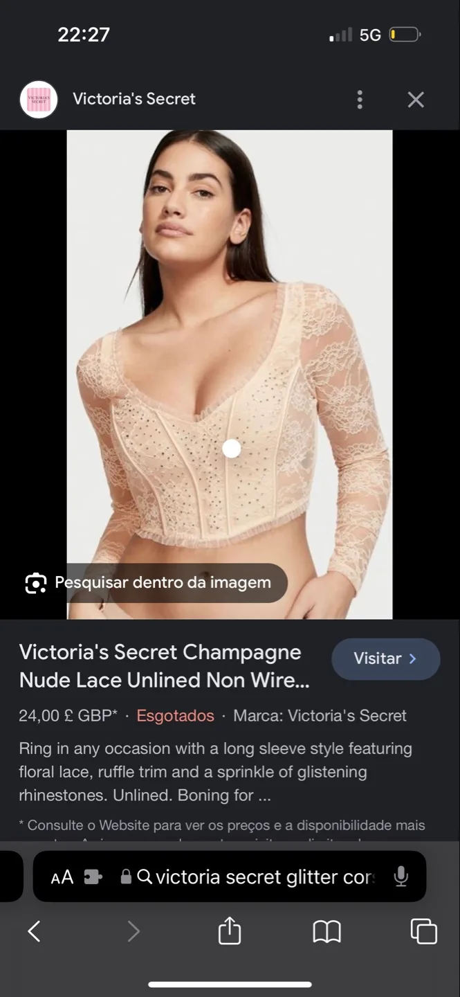 Victoria's Secret Champagne Lace Corset Top image indicator(3)