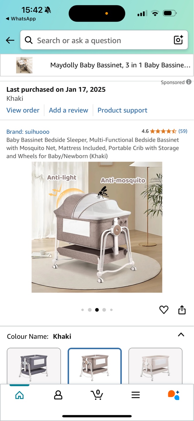 Maydolly 3-in-1 Baby Bassinet - Khaki - photo 4