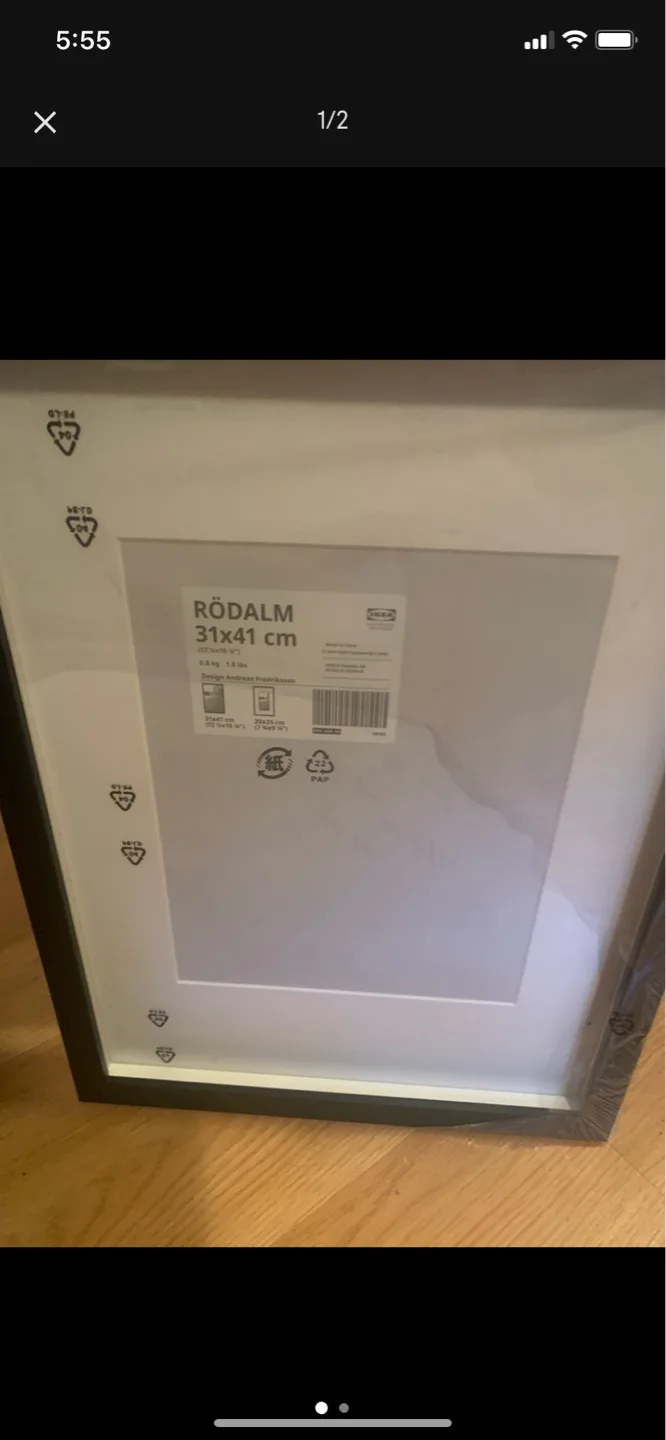 IKEA RODALM Black Picture Frame 31x41 cm image indicator(2)