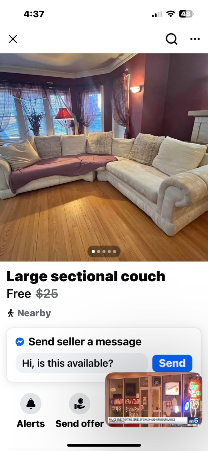 Large Sectional Couch - FREE!!!