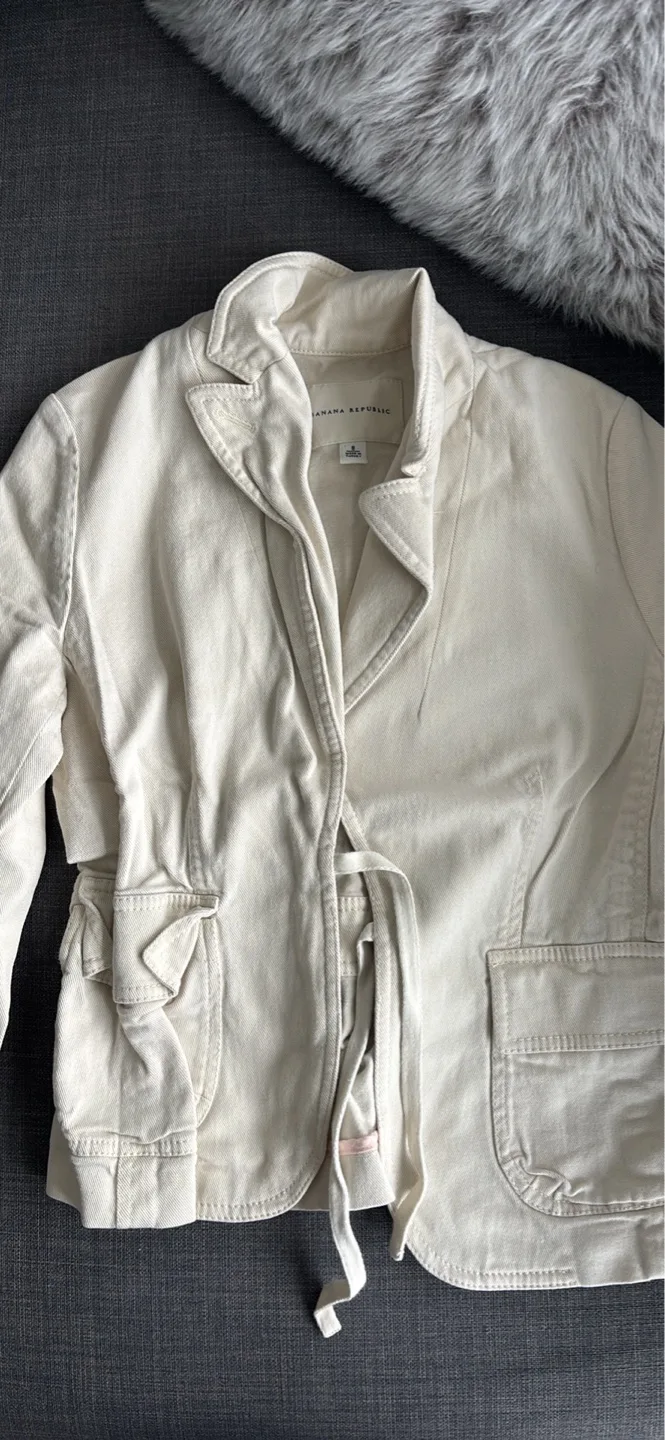 Banana Republic Off-White Utility Jacket thumbnail