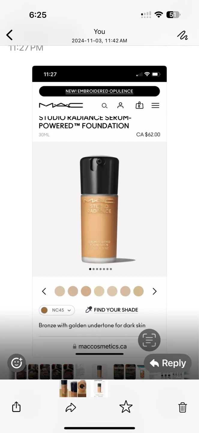 💚 MAC Foundation NC45 🆕 Retails $62.00 image indicator(5)