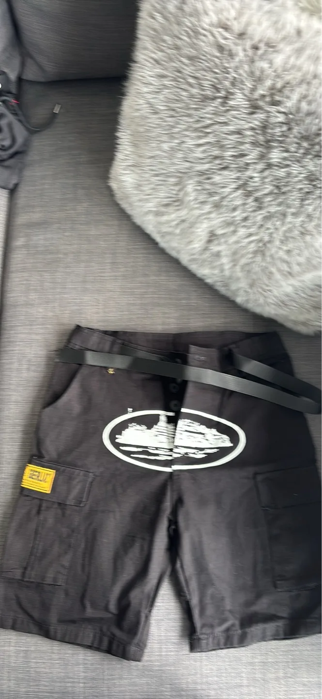 Black Cargo Shorts with Ship Graphic thumbnail