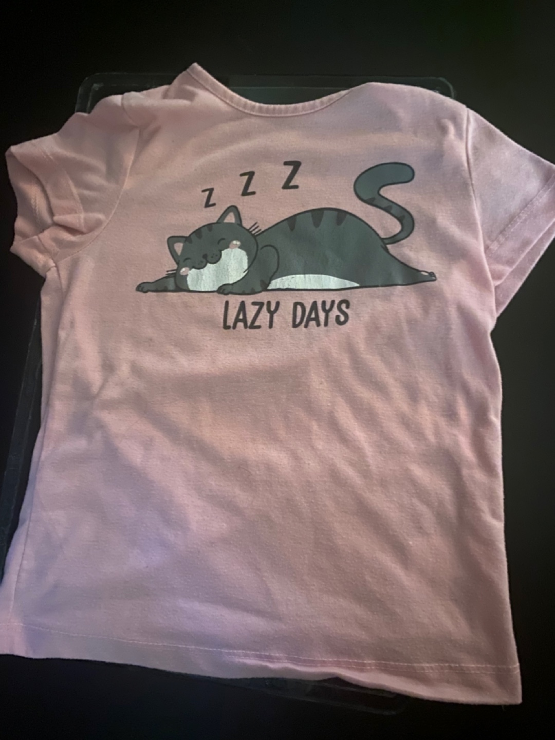 Girls Pink Cat T-Shirt