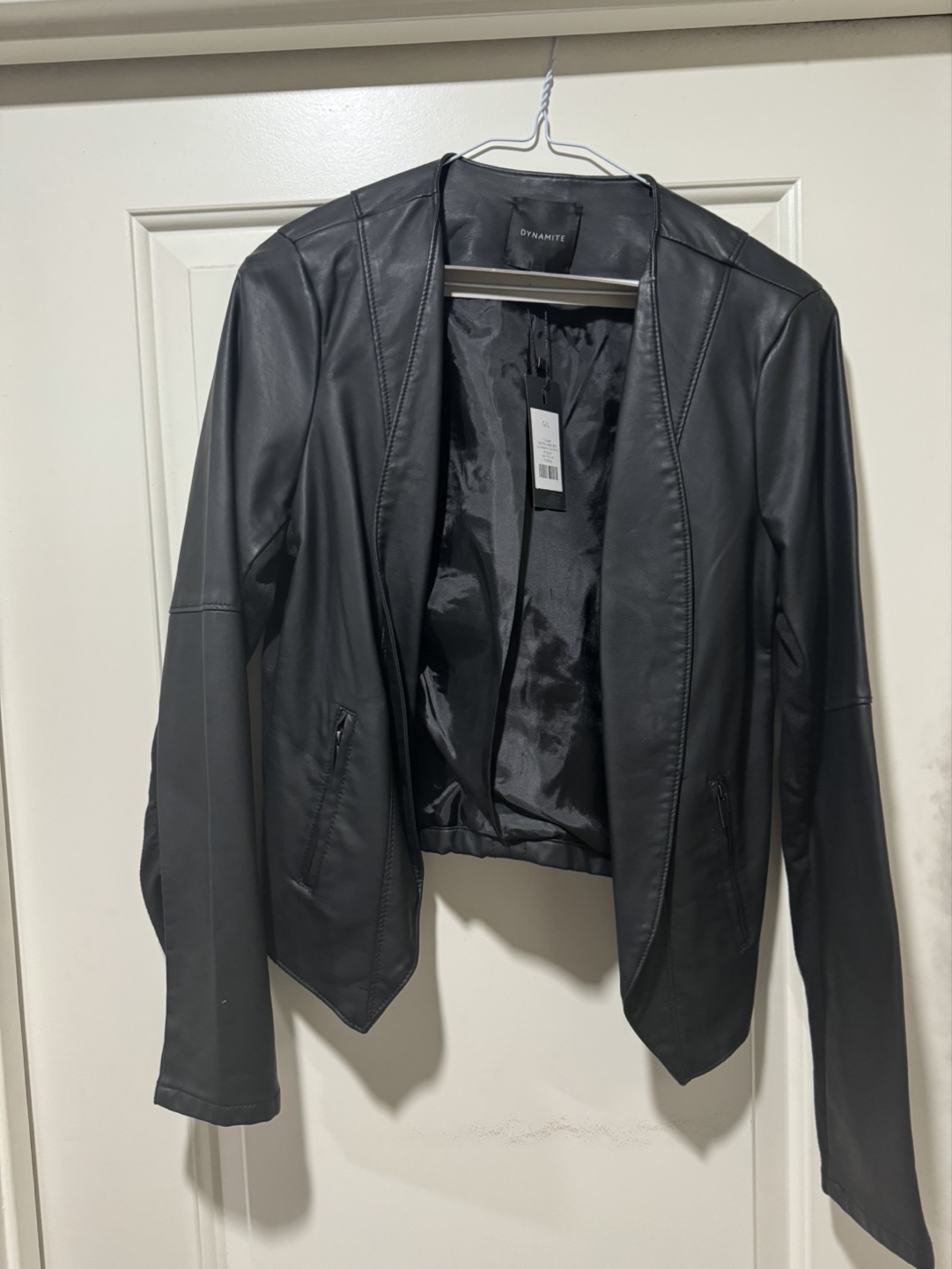 Dynamite Black Faux Leather Jacket