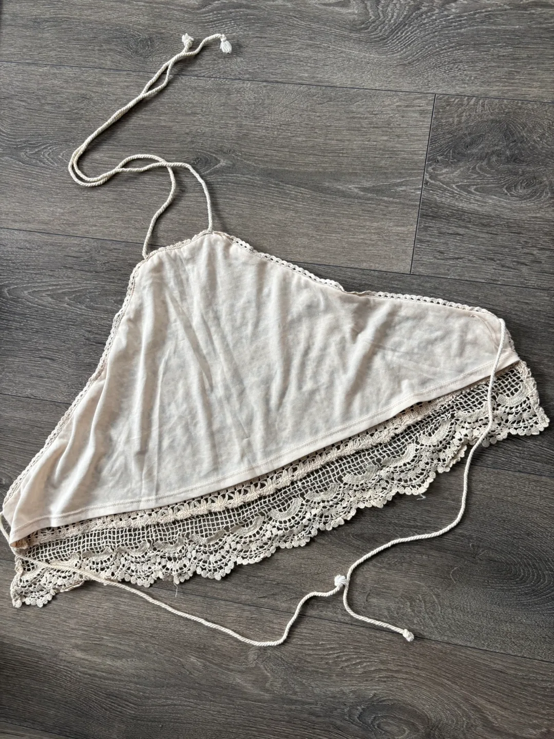 Cream Crochet Halter Top image indicator(2)