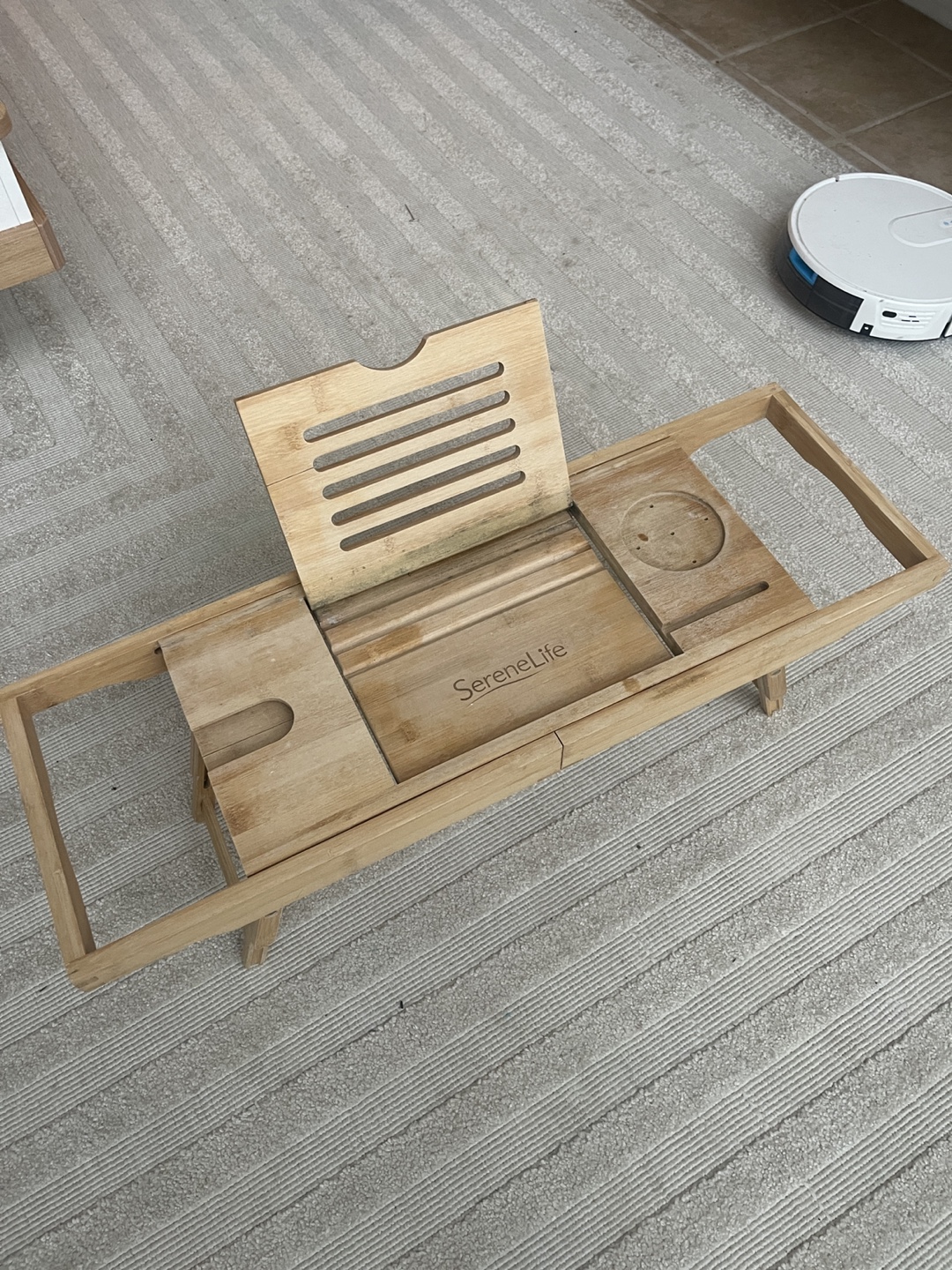 SereneLife Bamboo Bath Caddy with Extendable Sides - photo 5