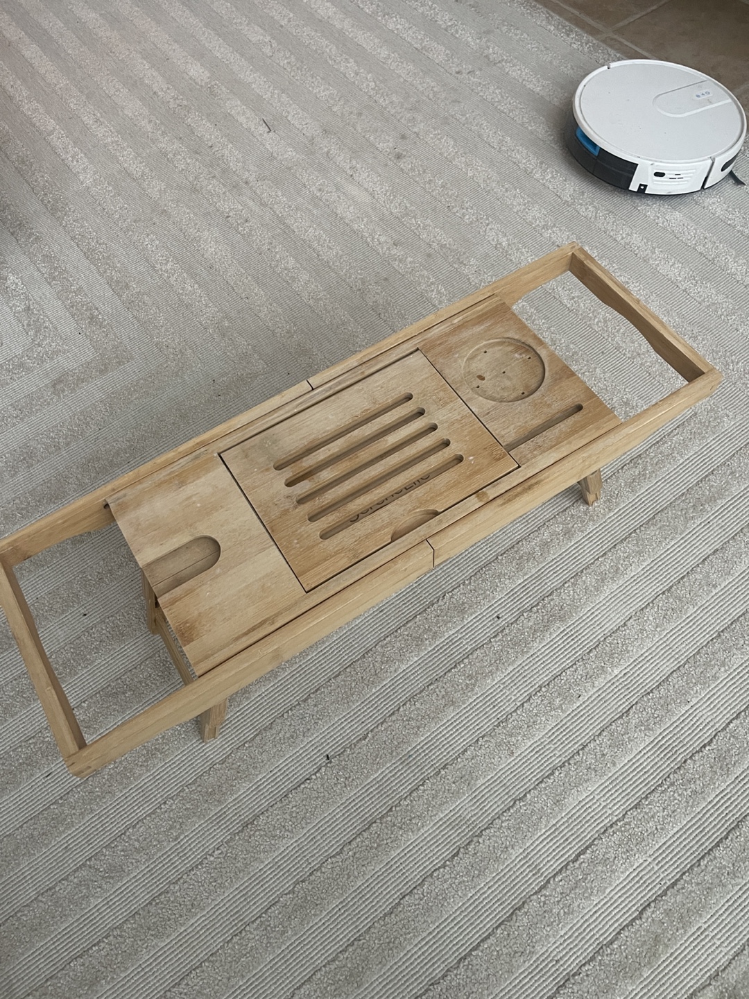 SereneLife Bamboo Bath Caddy with Extendable Sides - photo 4