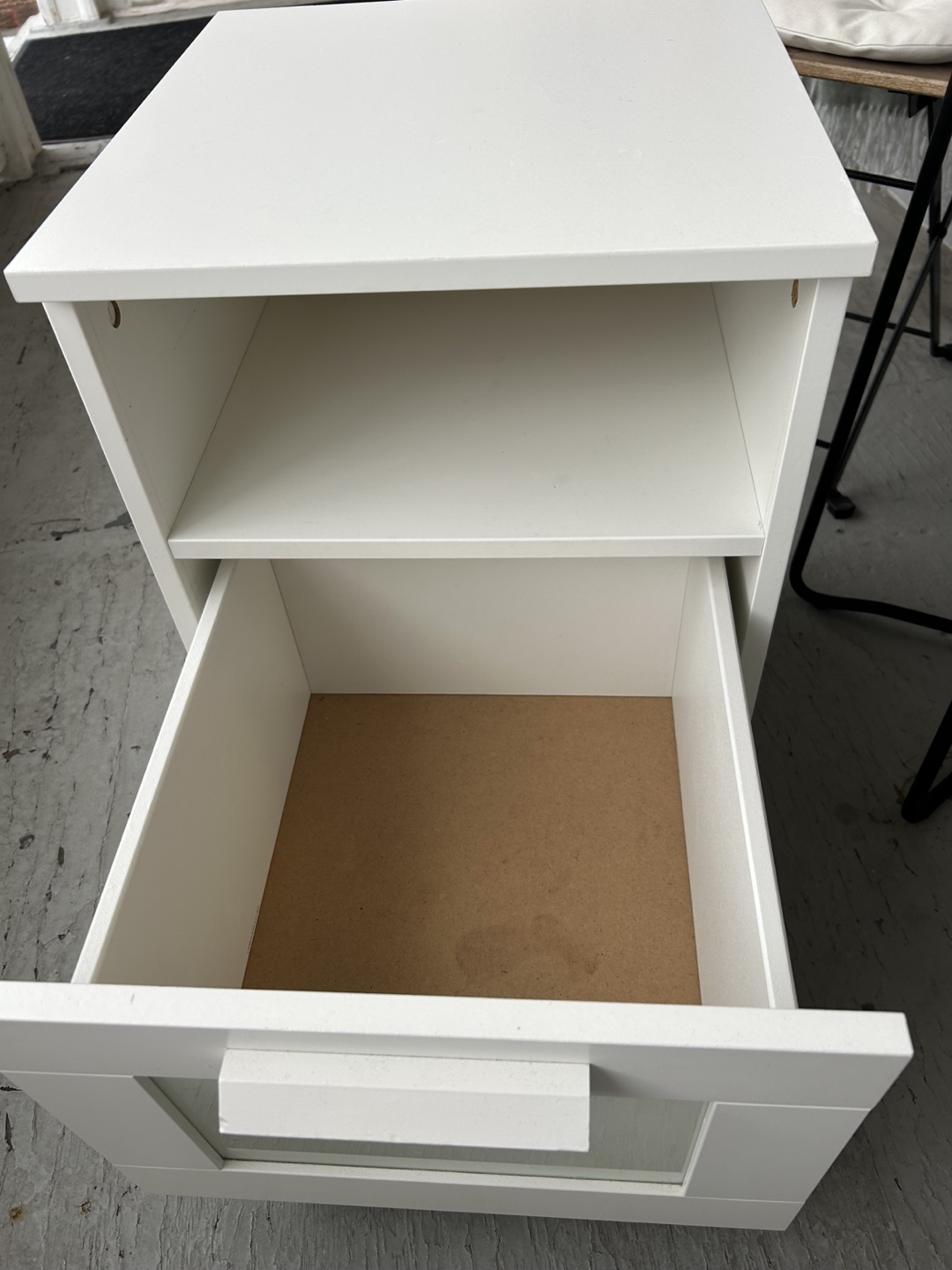 White IKEA Nightstand with Drawer - photo 2