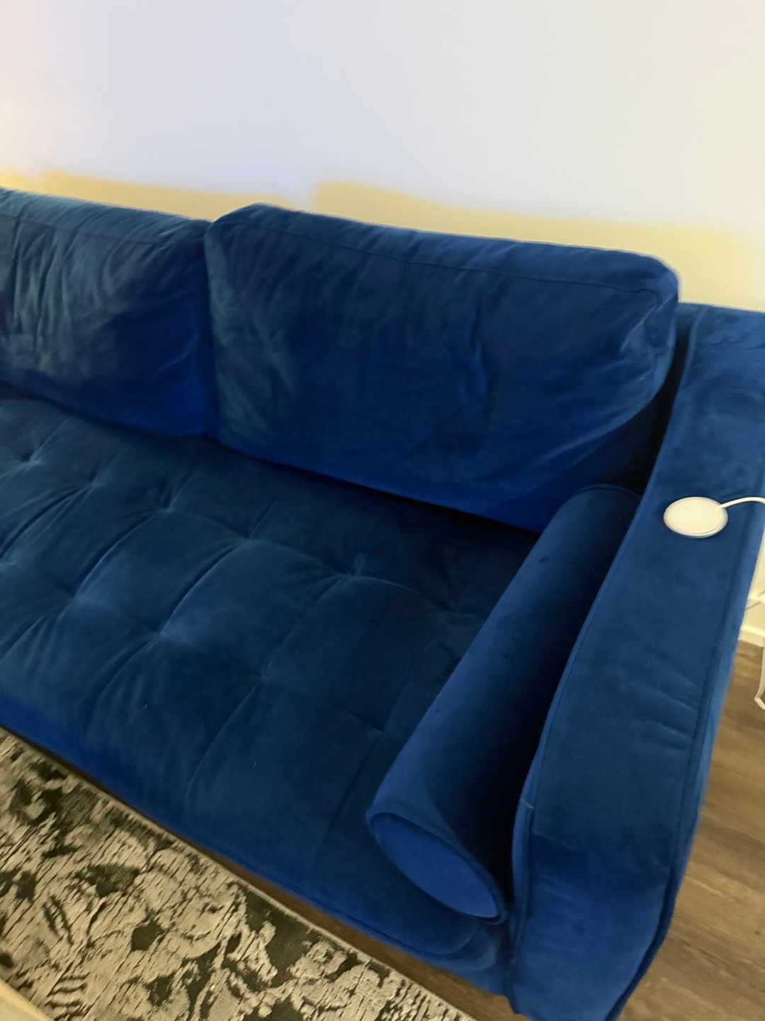Blue Velvet Sectional Designer Sofa - photo 2