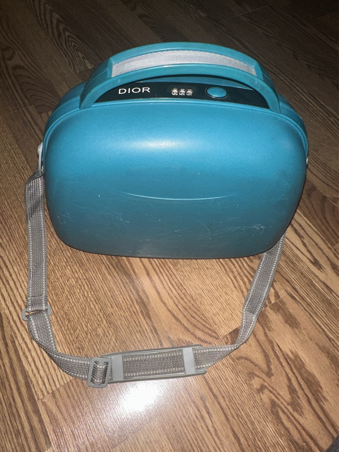 Vintage Dior Teal Cosmetic Case