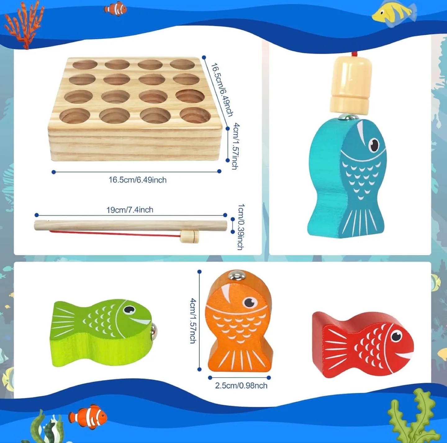 Montessori Wooden Fishing Game for Toddlers image indicator(5)