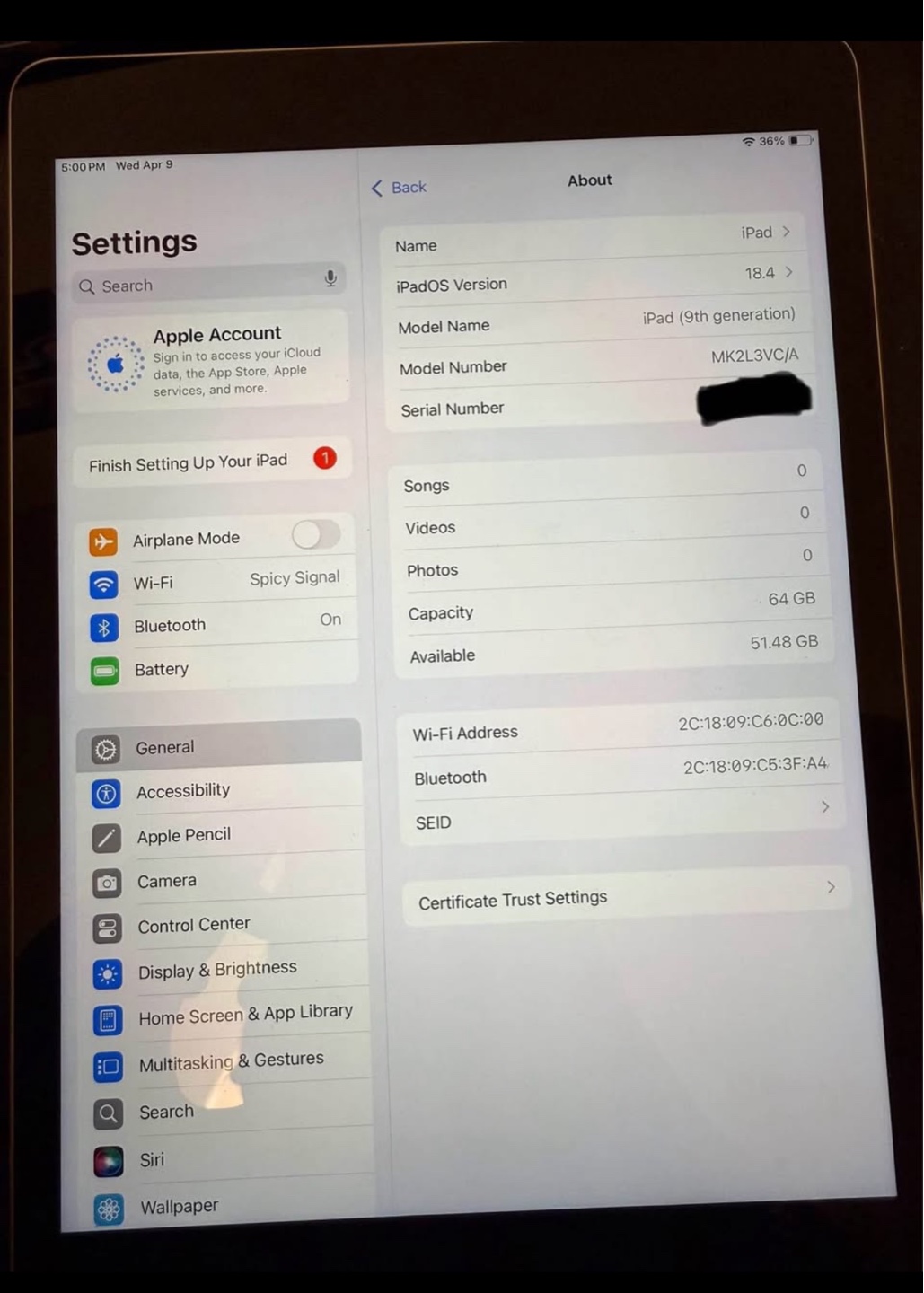 iPad (9th generation) 64GB - Silver