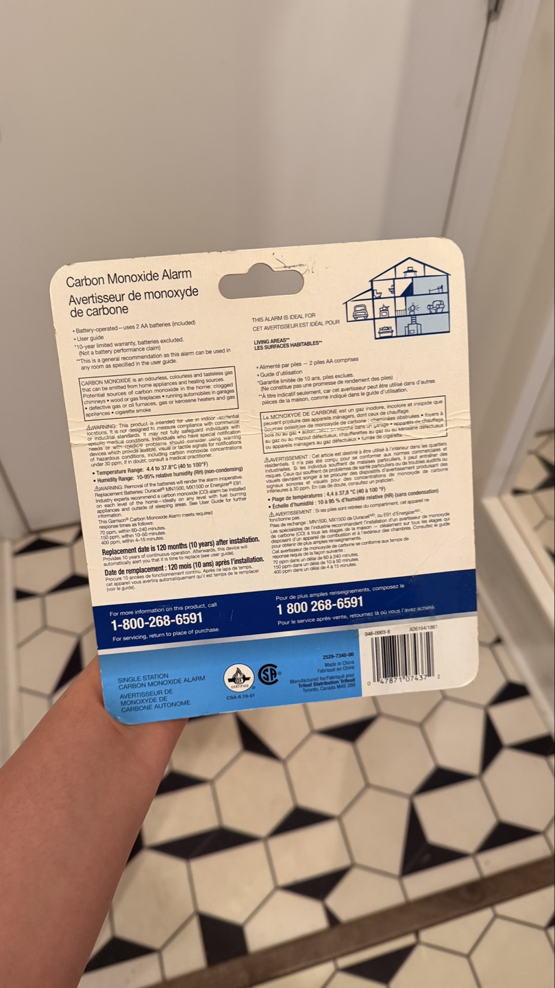 Garrison Carbon Monoxide Alarm - Battery Operated - photo 2
